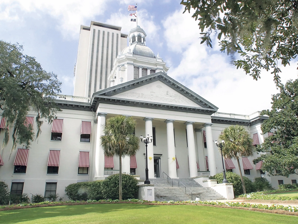View of the Capitol building in Tallahassee, Florida.