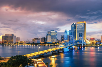 Skyline of Jacksonville, Florida.