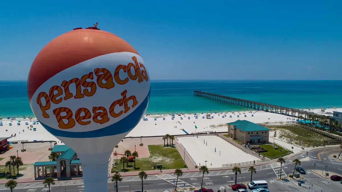 Aerial view of Pensacola Beach, Florida